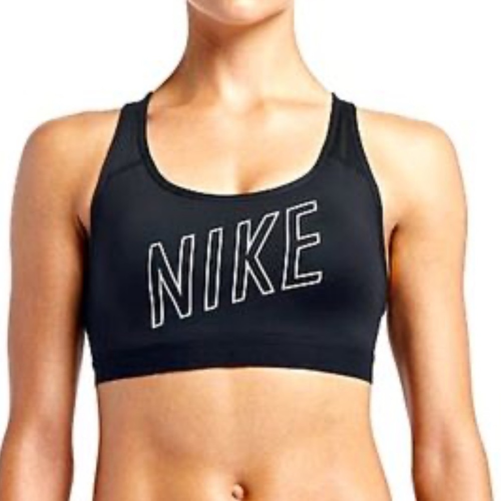Nike Pro Classic Black Dri-FIT‎ Medium Support Razorback Sports Bra (L)